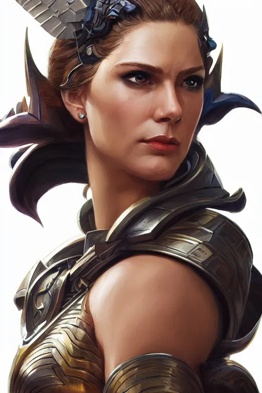 Image similar to amazon valkyrie athena, d & d, fantasy, portrait, highly detailed, headshot, digital painting, trending on artstation, concept art, sharp focus, illustration, art by artgerm and greg rutkowski and magali villeneuve