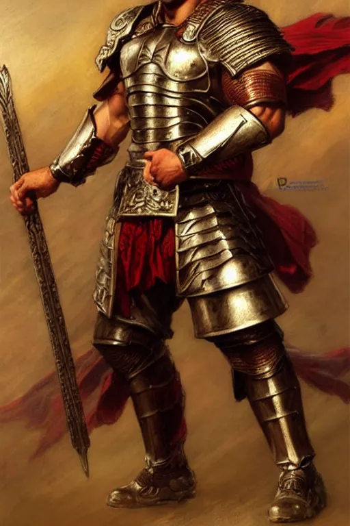 Image similar to attractive beefy male with armor, three kingdoms, character design, painting by gaston bussiere, craig mullins, j. c. leyendecker, tom of finland