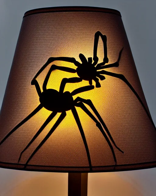 Prompt: A table lamp in the shape of a spider, highly detailed, intricate mesh patterns, sharp focus, interior design art by Artgerm and Greg Rutkowski and WLOP
