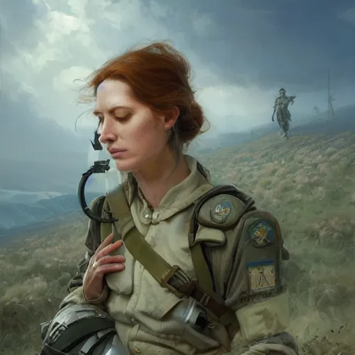 Prompt: an woman medic in middle of an battlefield, detailed, centered, digital painting, artstation, concept art, donato giancola, Joseph Christian Leyendecker, WLOP, Boris Vallejo, Breathtaking, 8k resolution, extremely detailed, beautiful, establishing shot, artistic, hyperrealistic, beautiful face, octane render