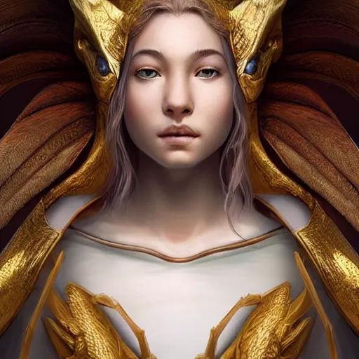 Prompt: Perfectly-centered portrait-photograph of a real life godly dragon with shining completely white eyes from heaven, lifelike, super highly detailed, professional digital painting, artstation, concept art, Unreal Engine 5, Photorealism, HD quality, 8k resolution, cinema 4d, 3D, beautiful, cinematic, art by artgerm and greg rutkowski and alphonse mucha and loish and WLOP