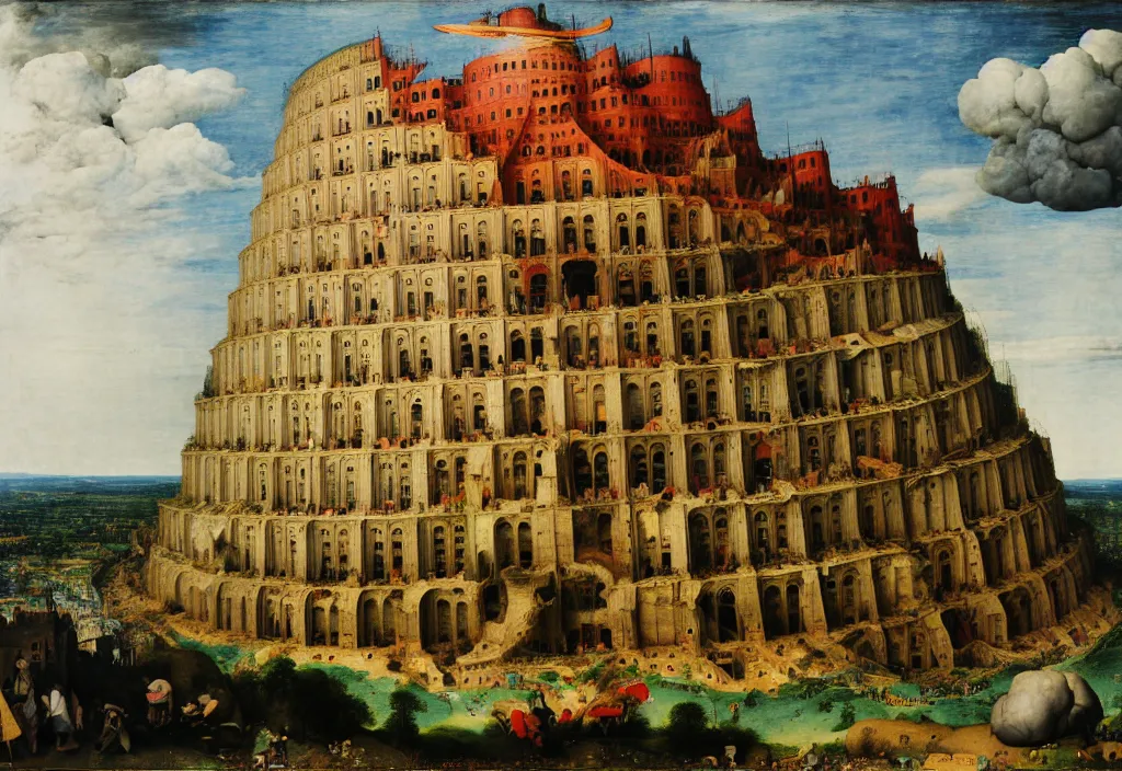 Prompt: the tower of babel after it collapses, by pieter breugel the elder