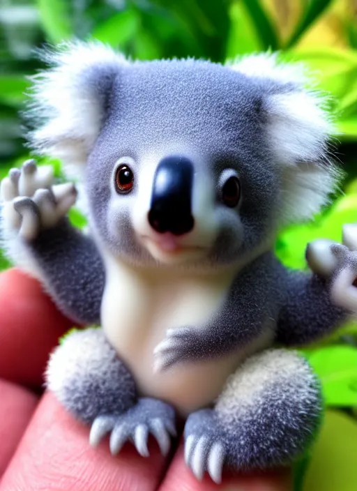 Image similar to 80mm resin detailed miniature of fluffy koala, Product Introduction Photos, 4K, Full body, simple background