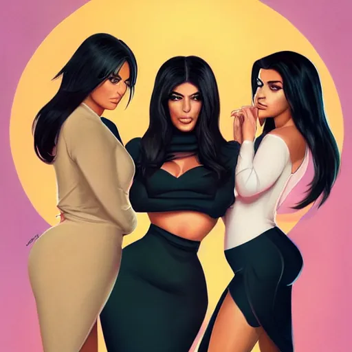 Prompt: The Kardashians looking for their credentials, rococo painting, smooth, sharp focus, artstation, pixiv,