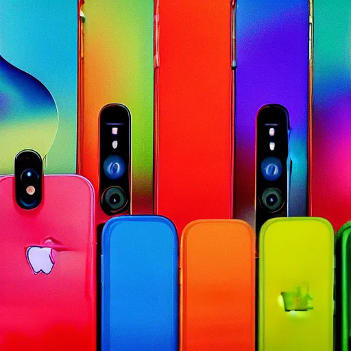 Image similar to an apple ad for a new iphone, beautiful, colorful