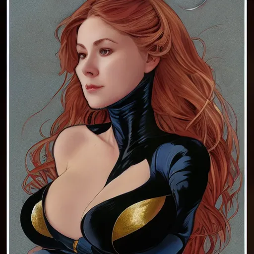 Image similar to Erin Moriarty as Cat Woman, highly detailed, digital painting, artstation, concept art, smooth, sharp focus, illustration, ArtStation, art by artgerm and greg rutkowski and alphonse mucha and J. C. Leyendecker and Edmund Blair Leighton and Katsuhiro Otomo and Geof Darrow and Phil hale and Ashley wood and Ilya repin and Charlie Bowater