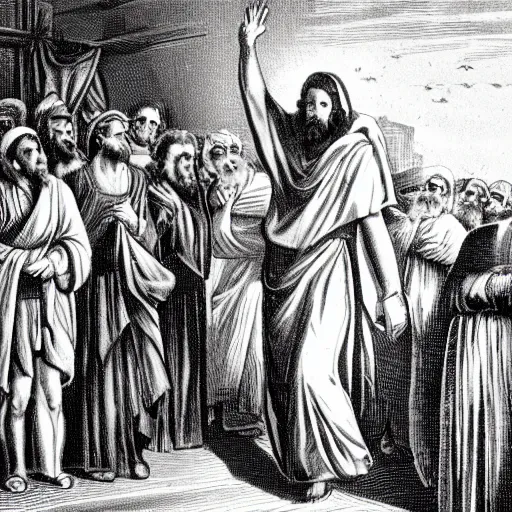 Image similar to photo of the jewish messiah welcoming the redeemed at the gates of heaven