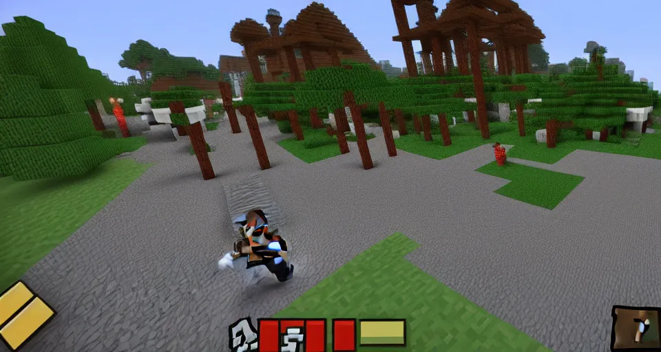 Image similar to Minecraft Manhunt vs 100 Hunters