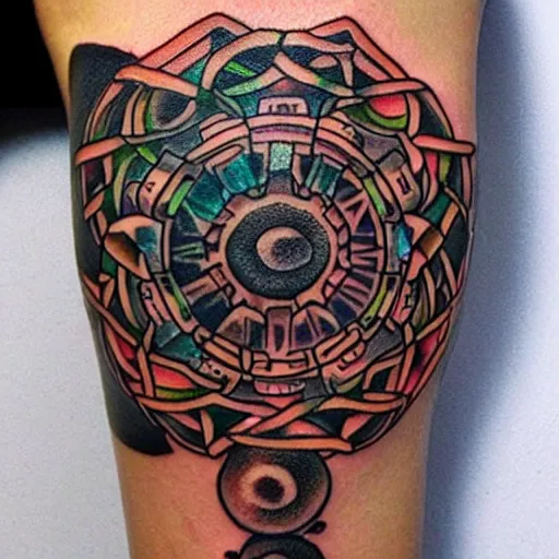 Image similar to a small oneliner tattoo!! representing psytrance music