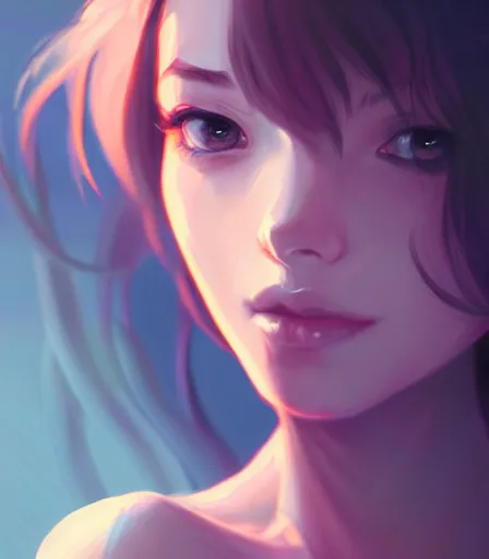 Prompt: drawing of a woman with a pretty face, a perfect body, wearing casual clothes, character design by charlie bowater, ross tran, artgerm, and makoto shinkai, detailed, soft lighting, rendered in octane