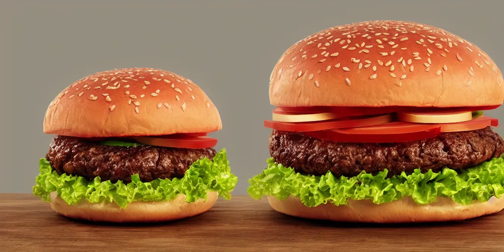 Prompt: a giant hamburger. high quality 8 k resolution