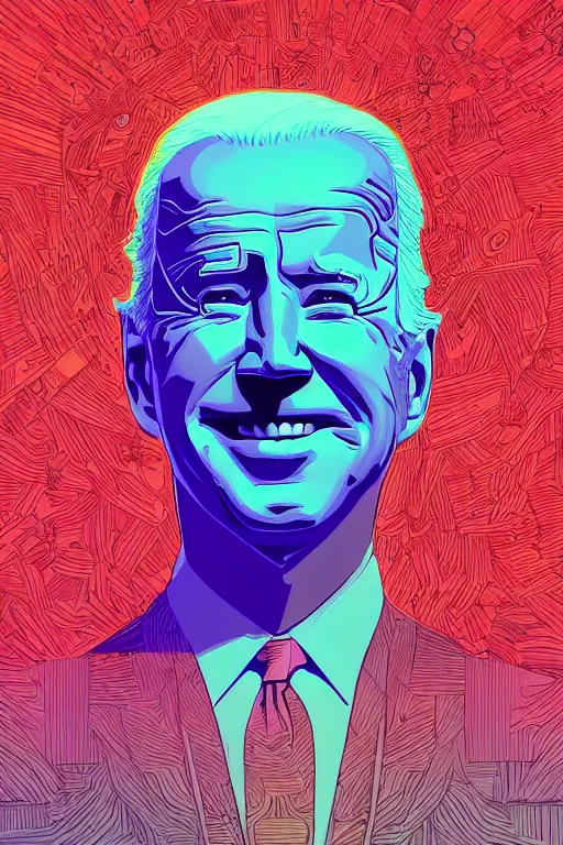 portrait of joe biden, smiling down from above turning | Stable ...