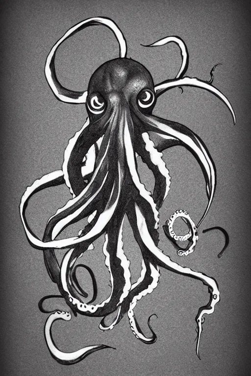 Image similar to professional anime rendering of a ninja octopus.