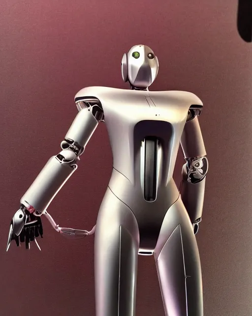 Prompt: If the Tesla Bot was designed by Hajime Sorayama, photorealistic