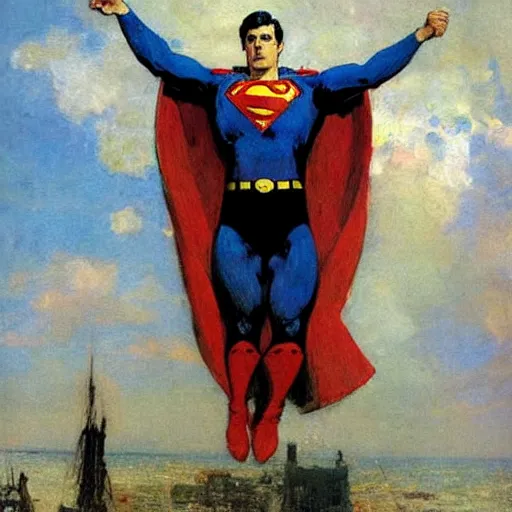 Prompt: superman by ilya repin