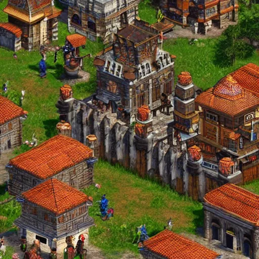 Prompt: age of empires ii town square