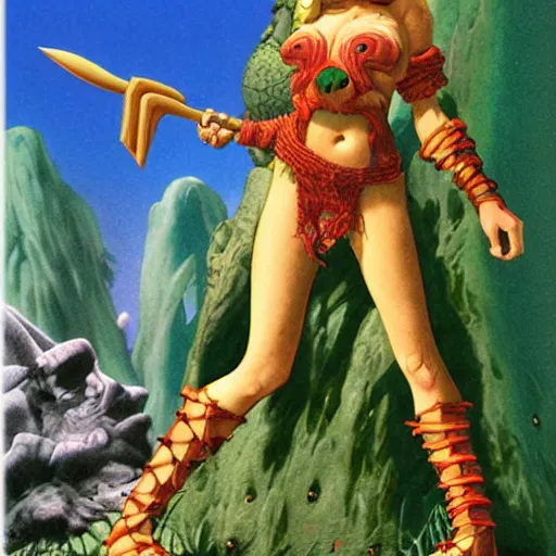 Image similar to barbarian princess by Roger Dean