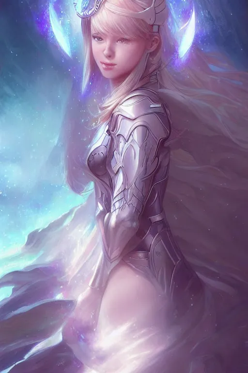 Prompt: an attractive young girl clothed in ethereal armor emitting psychic power, psychic, psychic powers, detailed, highly detailed, hyper detailed, trending on tumblr, by artgerm, by loish, fantasy scene, fantasy aesthetic, trending on Artstation