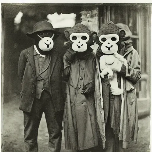 portrait of people wearing monkey masks, photograph, | Stable Diffusion ...