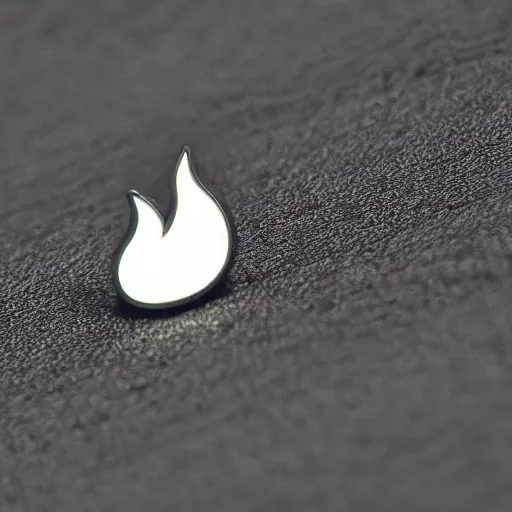 Prompt: a photo of a retro 1 9 8 0 s minimalistic clean fire flames warning enamel pin, studio lighting, behance