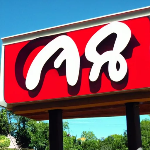 Image similar to arbys sign, funny jumbled letters