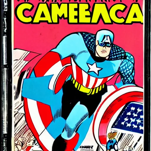 Image similar to comic book pane of Captain America, arresting the Batman, silver age of comics, Jack kirby illustration