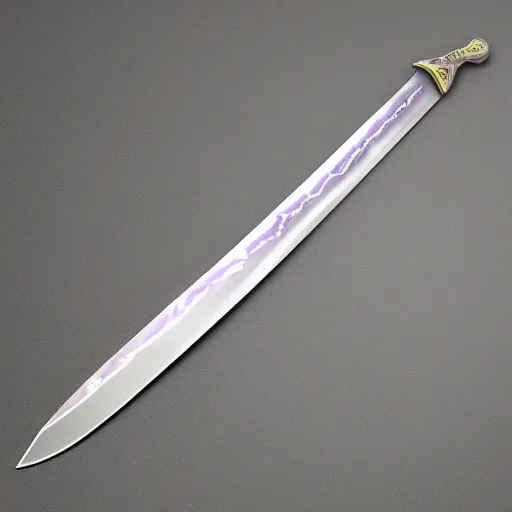 Image similar to a magical fantasy sword with straight lines and gemstone in the hilt, energy radiating from along the blade