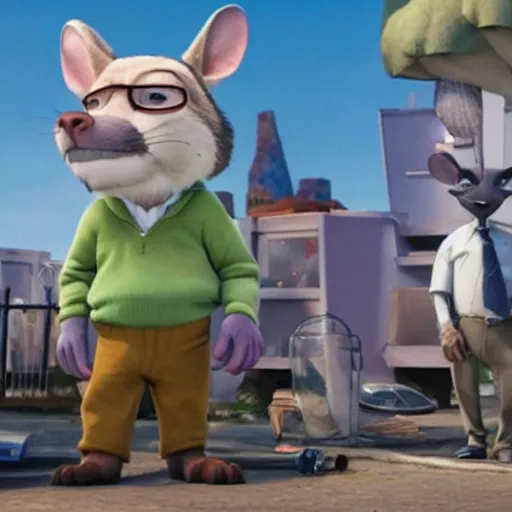 Image similar to walter white as a mouse in zootopia