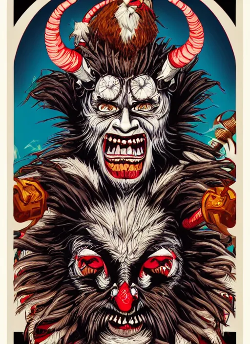 Image similar to krampus portrait by tristan eaton