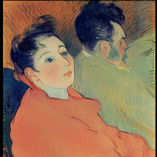 Image similar to a painting by henri toulouse lautrec