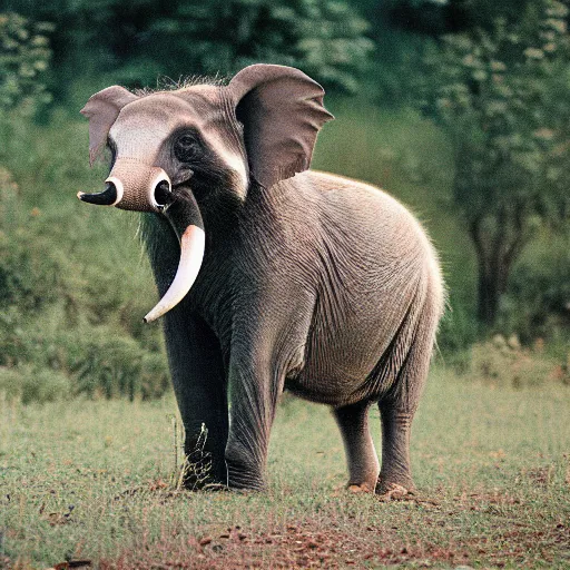 Image similar to badger and elephant hybrid, nature photography, 35mm film,