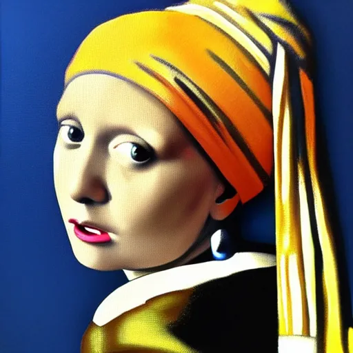 Image similar to donald trump painted like girl with a pearl earring