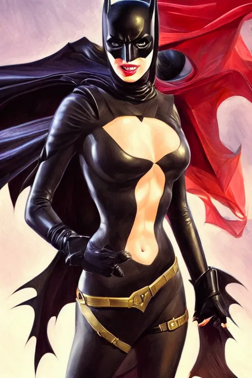 Image similar to Ivanka trump as a heroine in b/ack leather, batman batgirl, amazing body curves, intricate, elegant, highly detailed, centered, digital painting, artstation, concept art, smooth, sharp focus, illustration, art by artgerm and donato giancola and Joseph Christian Leyendecker, Ross Tran, WLOP