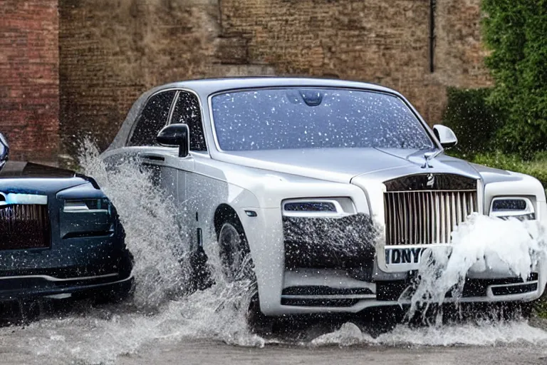 Image similar to stoned teenagers decided to drown Rolls-Royce