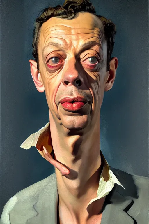 Image similar to portrait of don knotts sitting with full face full figure seductive sensual alluring attractive, in the style of disco elysium, expressionism, artstation, trending, andrew wyeth, jamie wyeth, john singer sargent,