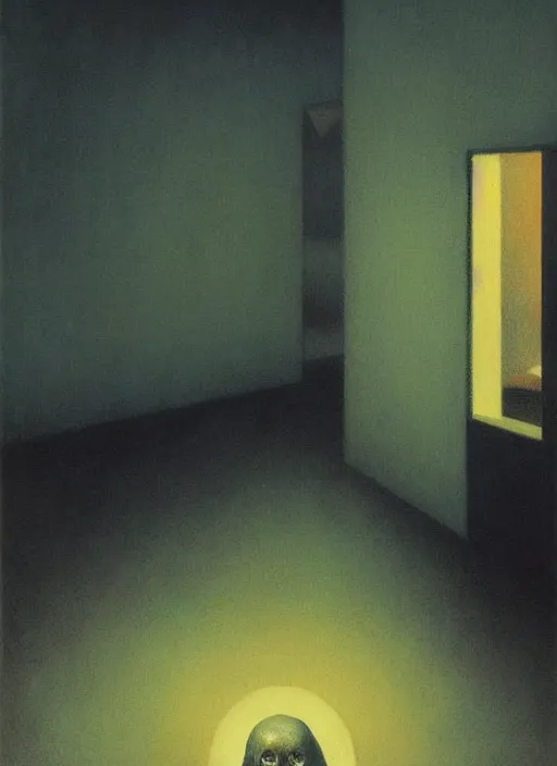 Image similar to death does not define and life is but a dream, Edward Hopper and James Gilleard, Zdzislaw Beksinski, Mark Ryden, Wolfgang Lettl highly detailed, hints of Yayoi Kasuma, Odilon Redon. Drexler