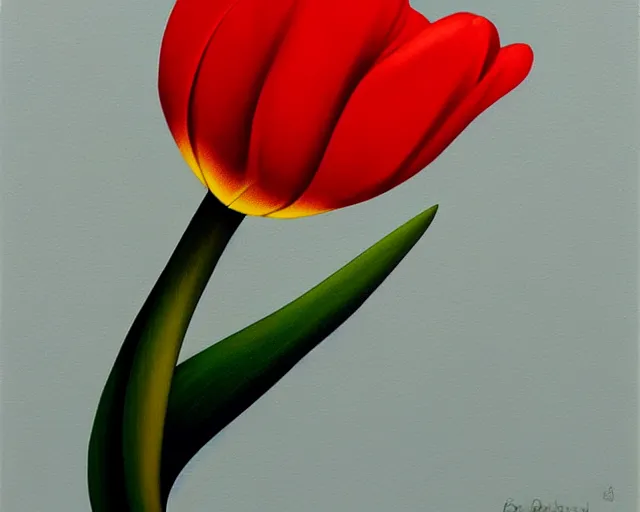 Image similar to rule of thirds the tulip, an ultrafine detailed painting by rafal olbinski, behance contest winner, pop surrealism, detailed painting, very detailed, minimalist, skeuomorphic, airbrush art