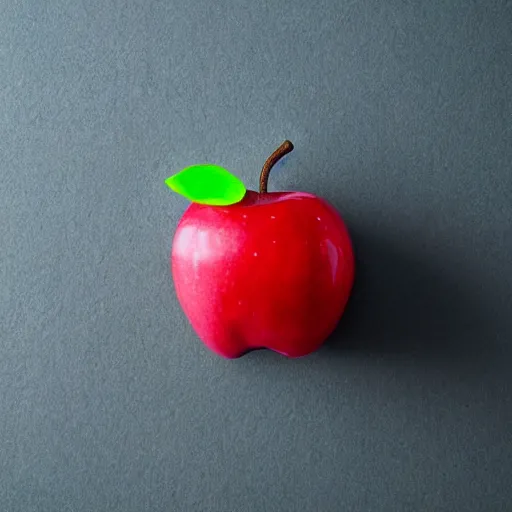 Image similar to an apple with a face