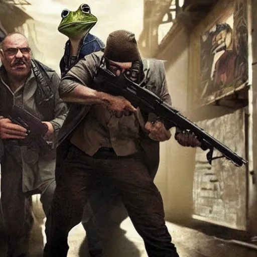 Prompt: a badass photo of frog mafia boss holding gun in marvel movie. nuri iyem, james gurney, james jean, greg rutkowski, anato finnstark. perfect faces, 3 5 mm