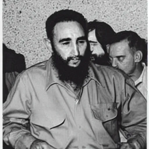 Prompt: photograph of Fidel Castro having a joint