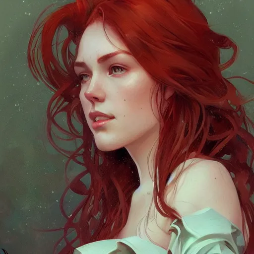 Prompt: A full portrait of Mary Jane Watson, intricate, elegant, highly detailed, digital painting, artstation, concept art, smooth, sharp focus, illustration, art by Krenz Cushart and Artem Demura and alphonse mucha