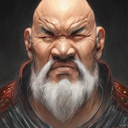 Prompt: Heihachi Mishima as a fantasy D&D character, portrait art by Donato Giancola and Bayard Wu, digital art, trending on artstation, 4k