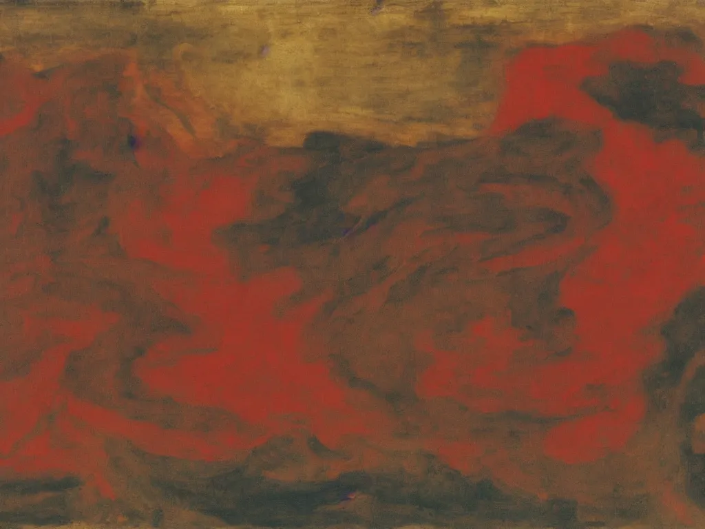 Image similar to moses separating the red sea. painting by raphael, mark rothko