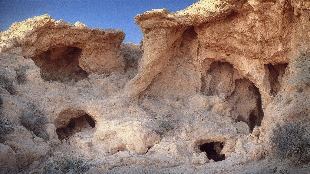 Image similar to patrick j. jones. rutkowski. holy cave entrance in the desert.