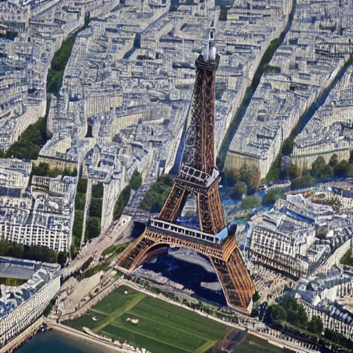 Prompt: the eiffel tower upside down