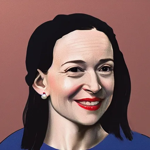 Prompt: facebook executive sheryl sandberg with pearl earring, by johannes vermeer