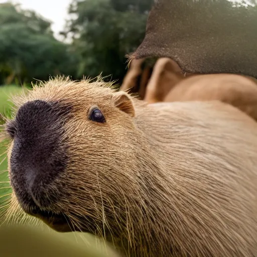 Prompt: capybara eating gpus, professional photograph, studio lighting, rule of thirds