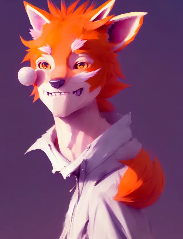 Image similar to a beautiful fullbody portrait of a cute anime boy with orange hair and pink fox ears. character design by cory loftis, fenghua zhong, ryohei hase, ismail inceoglu and ruan jia. artstation, volumetric light, detailed, photorealistic, fantasy, rendered in octane