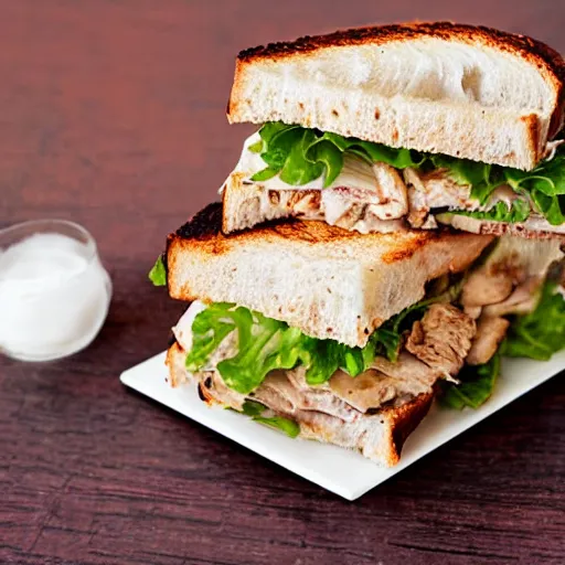 Image similar to a chicken bone sandwich, cookbook photo