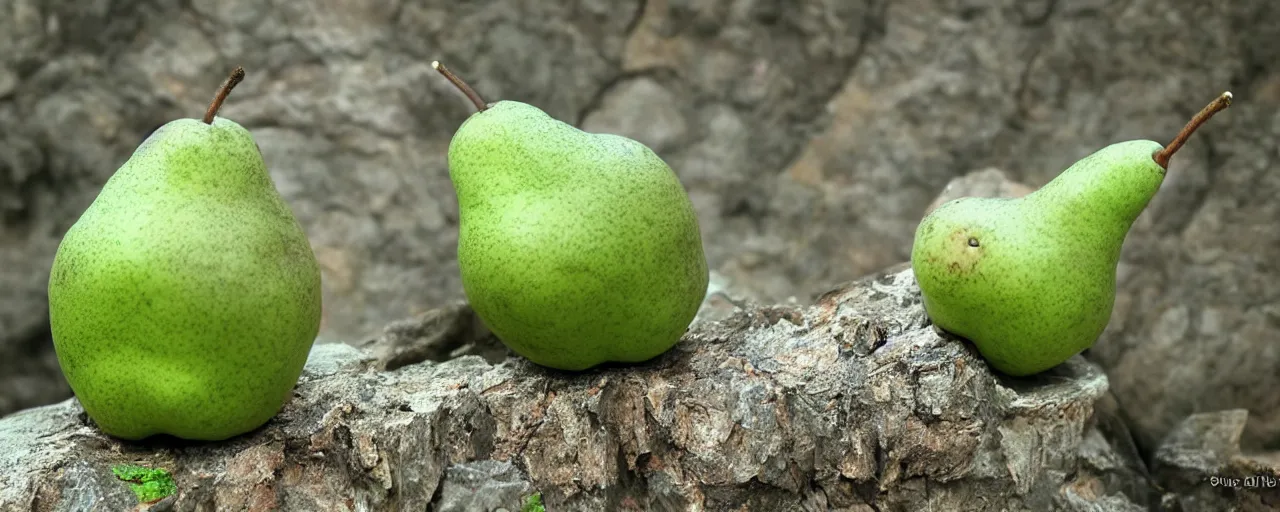 Image similar to a cute green pear animal; nature photography